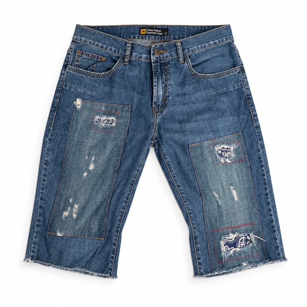Analog × Omar Salazar Signature Patchwork/Distressed Cut-Off Jorts – Men’s 32